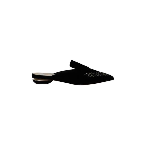 Nicholas Kirkwood Beya Flat Mules in Black Velvet